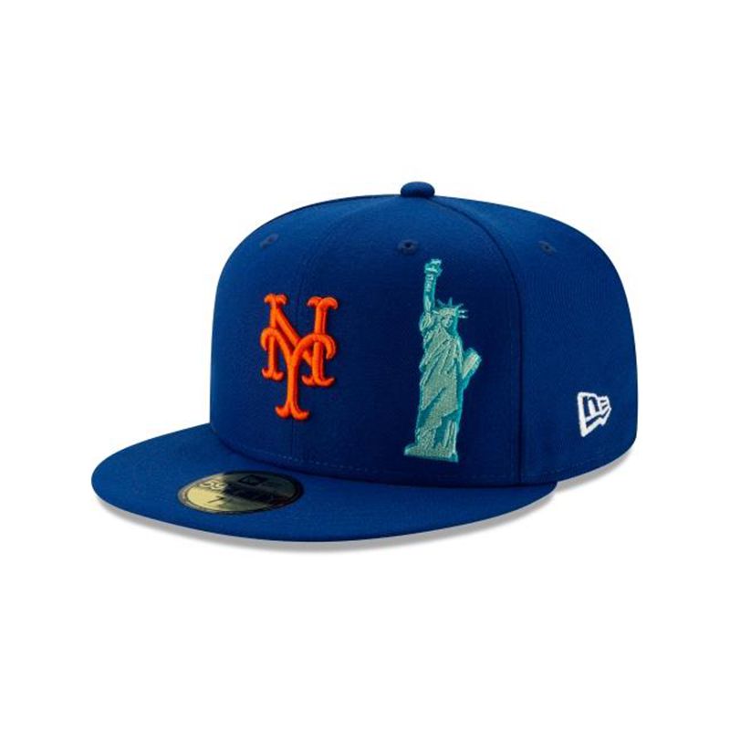 MLB New York Mets Team Describe 59Fifty Fitted (JHX4710) - Blue New Era Caps